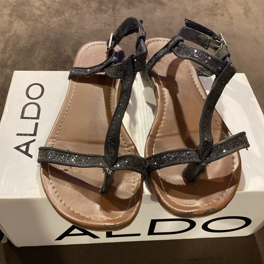 Black Sparkly Sandals